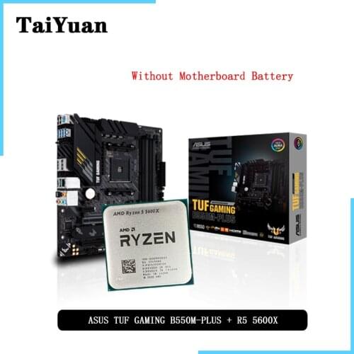 AMD Ryzen 5 5600X R5 5600X CPU + ASUS TUF GAMING B550M PLUS Motherboard Suit Socket AM4 All new but without cooler