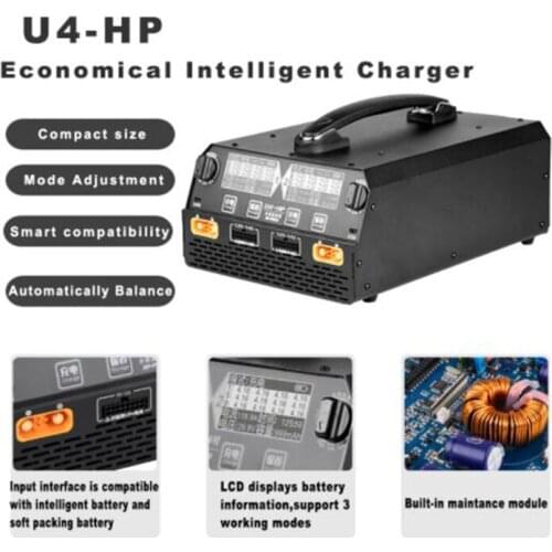 EV-PEAK U4-HP Balance Charger Dual Channel for LiPo/LiHv 6S-14S Battery 2500W 25A