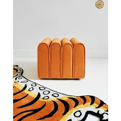 Nordic Style Velvet Shoe Changing Stool Creative Vanity Stool Sofa Soft Step Stool Cushion Porch Bench Low Stool Living Room