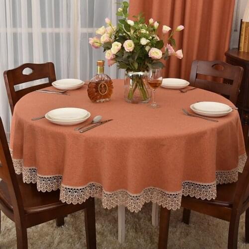 Large round Table Tablecloth for hotel Fabric Orange Lace thickened Seat cover Modern Minimalist Chair Cover Set Home suprior