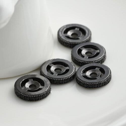 Black Copper Cubic Zirconia Round Beads DIY Jewelry Findings Accessories Handmade Bracelet Gift Jewellery