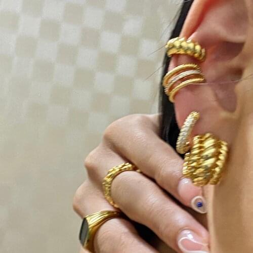 2021 Dazan New Costume Gold Indian Hoop Tassel Safety Pin Diy Earring Materials Chunky Gold Irregular For Women 2021 Mixed