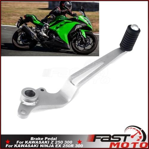 For KAWASAKI Z 250 Z300 NINJA 300 250R Z250 2008-2018 Sliver 6mm Iron Plate Right Brake Lever Pedal Foot Ped Motorcycle Footrest