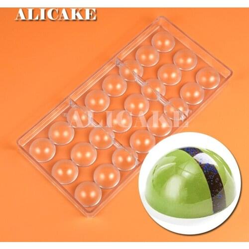 Chocolate Molds Plastic Tray Chocolate Sphere Polycarbonate Form Mould Pan Baking Pastry Making Tools Mold Drop Shipping