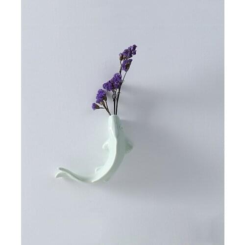 Creative Celadon Wall vases Gypsophila Small fresh Flower Arrangement Craft Ceramic Wall Hanging Decoration Home Accessories