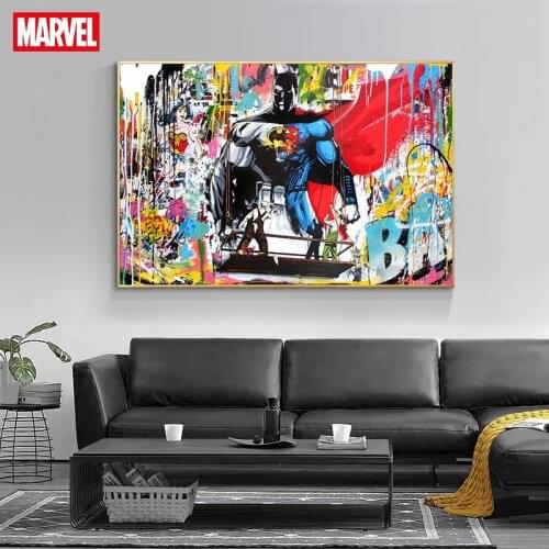 Marvel Graffiti Art Superheroes Canvas Paintings on The Wall Art Pictures Posters and Prints for Living Room Decor NO FRAME