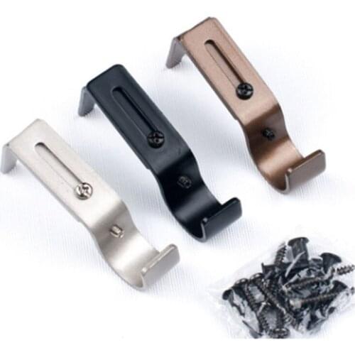 Set of 3 Premidium Metal Curtain Drapery Rod Bracket for 1-Inch Rod, Adjustable(Silver, Brown, Black)
