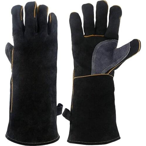 NEW-Extreme Heat&Fire Resistant Gloves Leather with Stitching,Mitts Perfect for Fireplace,Stove,Oven,Grill,Welding,Bbq,Mig,Pot H