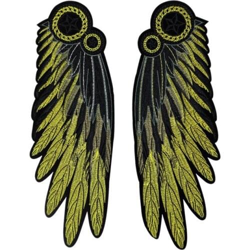 2pc New Arrival Angel Wings Sew On Feather Patch T-Shirt Adhesive Embroidery Patch DIY Clothing Accessory Backpack Patches