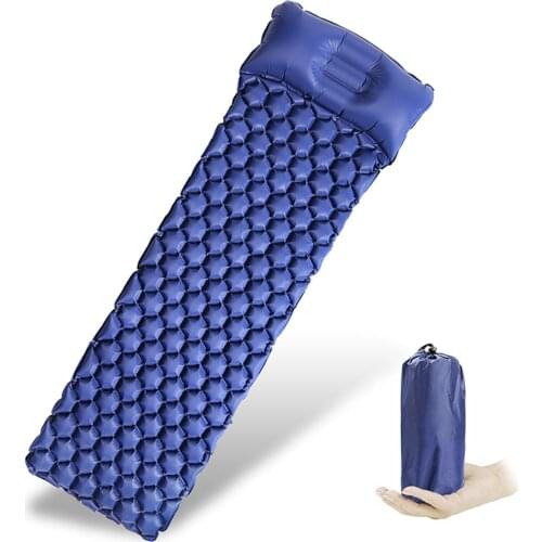 New Outdoor Sleeping Pad Camping Inflatable Mattress With Pillows Travel Mat Folding Bed Ultralight Air Cushion Hiking Trekking
