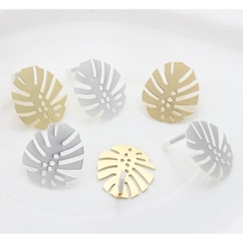 Zinc Alloy Golden Metal Leaves Earrings Base Connectors Linker 24*28mm 6pcs/lot For Earrings Jewelry Making Accessories