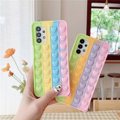 Relive Stress Phone Case For samsung galaxy A01 A10E A11 A12 A20 A50 A21 A31 A32 A51 A71 Fidget Toys Push It Bubble Soft Cover