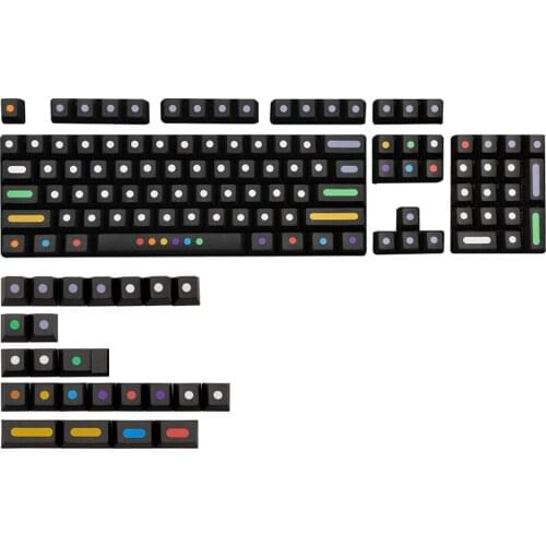 PBT Five Sides Dye-subbed 128 Keycaps Cherry Profile Beautful Dots Strips Ful Set 128 Keycaps for standard Keyboard