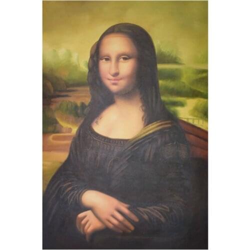 Hand painted canvas oil painting Portrait Monalisas smile Famous oil painting Da Vinci Wall Art Picture Home Decoration