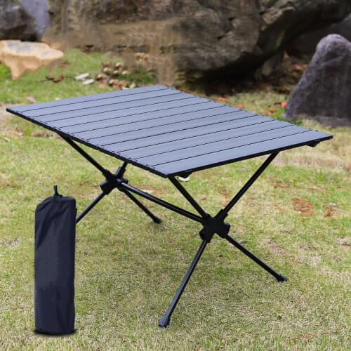 Outdoor Folding Table Portable Aluminum Alloy Foldable Table Height Adjustable Camping Table For Garden Beach Picnic BBQ Outing