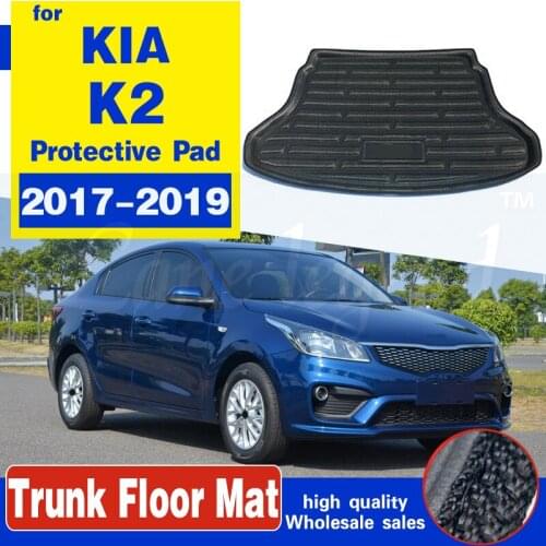 For Kia K2 2017 2018 2019 Tailored Boot Liner Tray Car Rear Trunk Cargo Mat Floor Sheet Carpet Mud Protective Pad Waterproof
