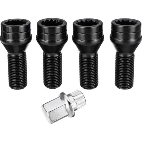 4pcs/set M14 x 1.25 Wheel hub Locking Bolts Lug Nut Anti-theft Screw With Key For BMW R50 R52 R53 1 2 3 4 5 6 7 Series For Mini
