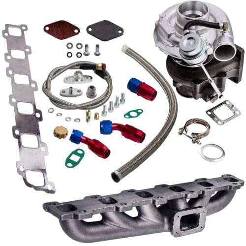 Turbocharger For MUSTANG FOCUS CAMARO LS1 LS6 TD42 TB42 Turbo Manifold+Oil line For Nissan Safari Patrol 4.2L TD42T TB42 Y6