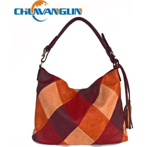 Chuwanglin Women Vintage Handbags Women Bag Designer Stitching PU Soft Leather Shoulder Bag Crossbody Bags Top-Handle 5070927