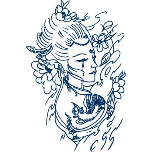 Eight styles Beautiful girl Tattoo Lasts 15 Days Waterproof Temporary Tattoos Men Flash Tatoo Fake Tattoo