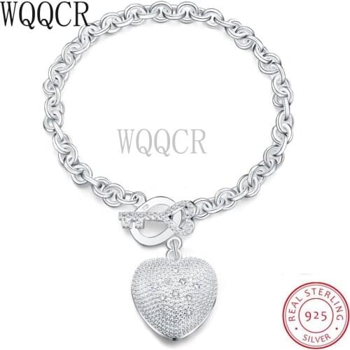 WQQCR New Fashion 925 Sterling Silver Summer Bracelet Anklet Womens Bracelet Retro Love Pendant Party Jewelry