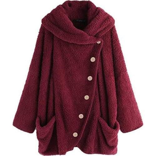 New Ladies Coat Large 5XL Large Lapel Loose Jacket Teddy Plush Fluffy Single-Breasted Jacket Autumn Winter Ladies Warm Clothing