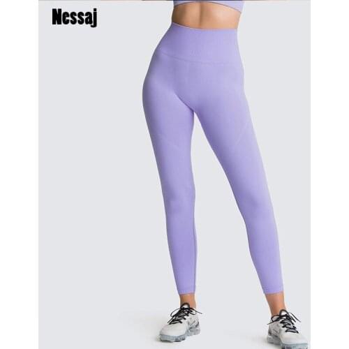 Nessaj Women High Waist Leggings Solid Colour Fitness Leggins High Stretch Sports Pants Ladies Seamless Casual Elastane Jeggings