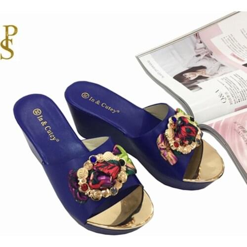 Women wedges slippers Comfortable PU sole high heel for women