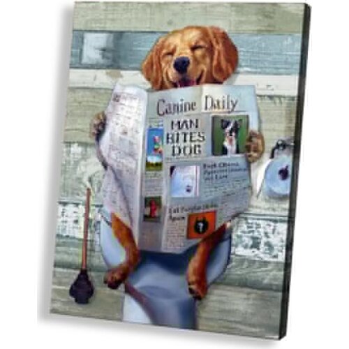 Animal Canvas Funny Dog Reading Newspaper Inspiration Painting Wall Arts Decor Pictures Room Poster For Living Room Bedroom Home