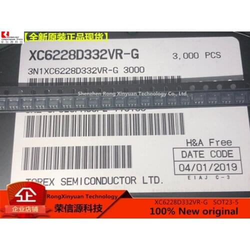 100% New original XC6228D332VR-G XC6228D332VR XC6228 Marking: 9PS LDO Regulator Pos 3.3V 0.3A 5-Pin SOT-25 T/R