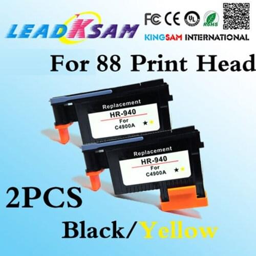 2pcs compatible for HP88 black yellow print head for C9381A hp 88printhead K5400dn/K5400dtn/L7880/ 8600/8600dn