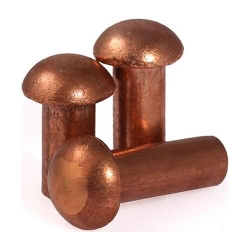 2pcs M6 round head rivet copper rivets nail cap nails no thread screws 8-50mm length