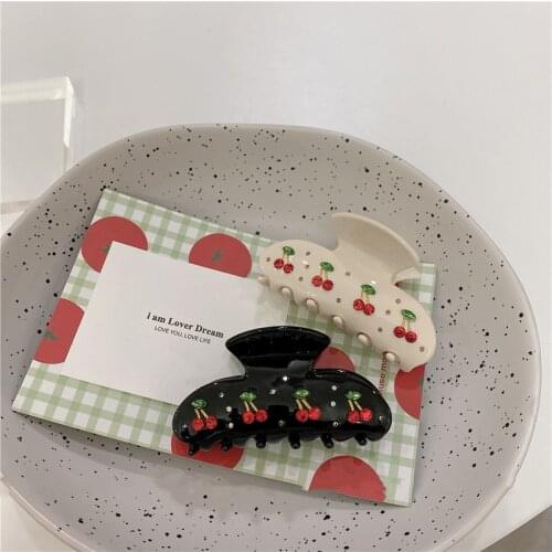 2021 New High Quality Temperament Cherry Shark Clip Large Hair Clip Claw Crabs Clip Hair Clamps For Women Hair Accessories