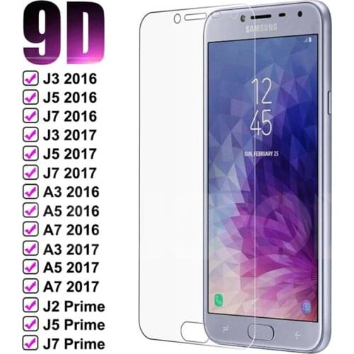 9D Protective Glass For Samsung Galaxy A3 A5 A7 J3 J5 J7 2016 2017 J2 J4 J7 Core J5 Prime S7 Tempered Screen Protector Glass