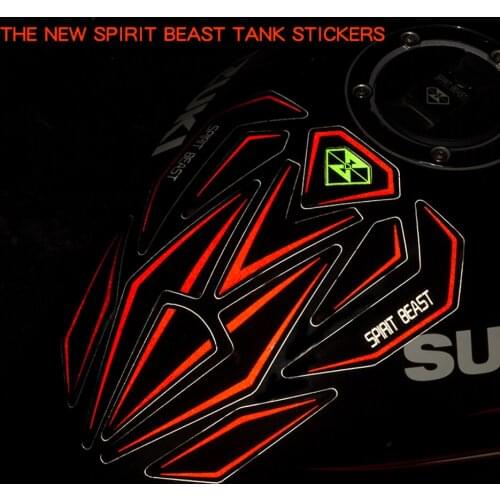 SPIRIT BEAST Reflective 3D Motorcycle Sticker Gas Fuel Tank Protector Pad Cover Decoration Decals for Honda Yamaha Benelli etc
