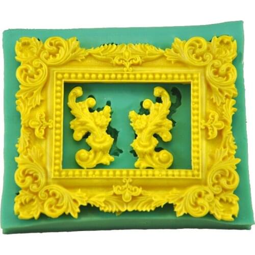 Photo frame silicone fondant molds Cake Decorating tools Chocolate Fringe Decor Mould Home Kitchen Baking Tools Bakeware