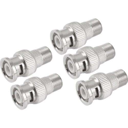 F Female to BNC Male Coax RF Connector RG6 RG59 Adapter x 5