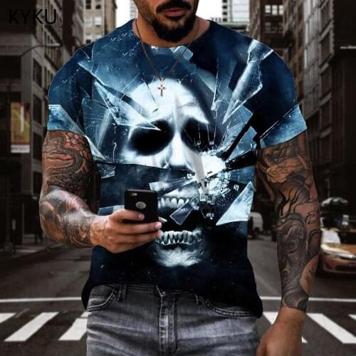3d Tshirt Skull T-shirt Men Hip Hop Funny T shirts Rock Shirt Print Art Tshirt Printed Mens Clothing Punk Rock Printed Style
