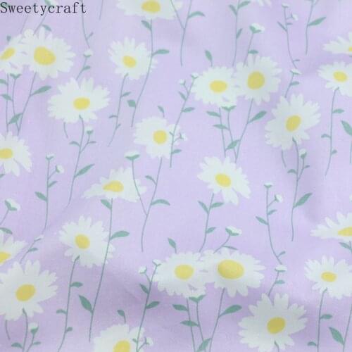 Daisy Flower Printed Cotton Fabric DIY Tissue Patchwork Telas Sewing Baby Bed Sheet Crafts Quilt Tecido The Cloth Tilda 160x50cm