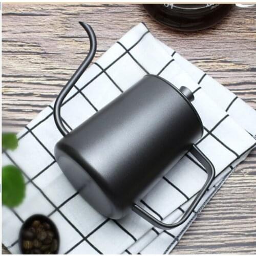 Drip Kettle 350ml 600ml Coffee Tea Pot Non-stick Coating Food Grade Stainless Steel Gooseneck Drip Kettle Swan Neck Thin Mouth
