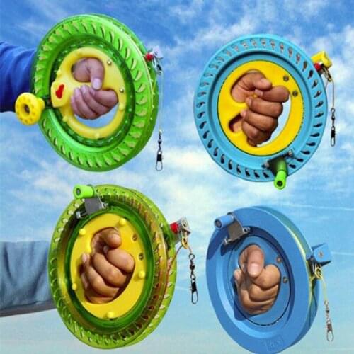 Kite Reel Winder Fire Wheel String Flying Handle Tool Twisted String Line Outdoor Round Blue Grip For Kite Accessories 200M