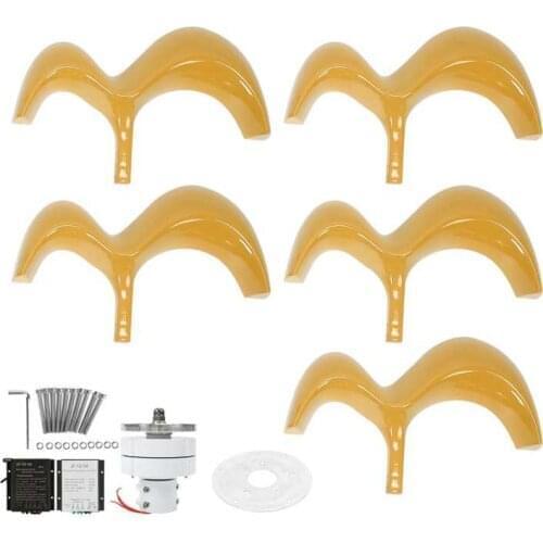 Wind Turbine Generator Kit 5 Blades 400W with Controller Power Gourd Type DT-HL-400w-Golden Electrical Equipment