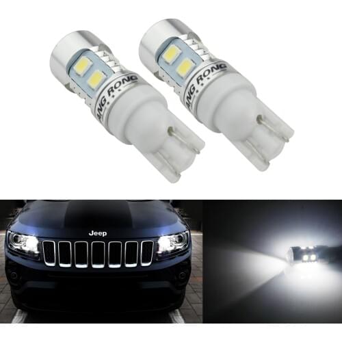 ANGRONG 2x T10 W5W 194 SAMSUNG 10 SMD LED White Reverse Indicator Light Sidelight Bulbs