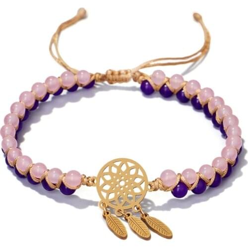 Natural Stone Beaded Wrap Bracelets String Braided Yoga Friendship Bracelet Bangle Bohemian Jewellery