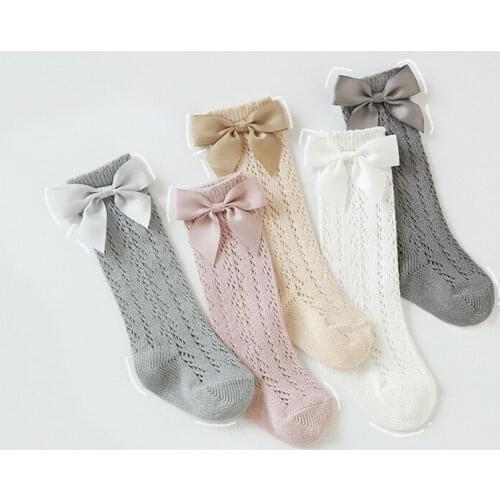 Baby Girl Socks Toddler Baby Bow Cotton Mesh Breathable Socks Newborn Infant Non-slip Baby Girls Socks 0-5 years cheap stuff