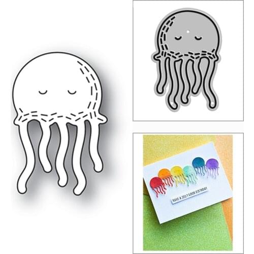 New 2021 Lovely Stitched Jellyfish Metal Cutting Dies for DIY Scrapbooking and Card Making Decorative Embossing Craft No Stamps