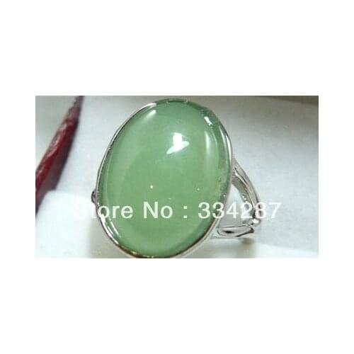 Stunning green jades 18KGP ring jade