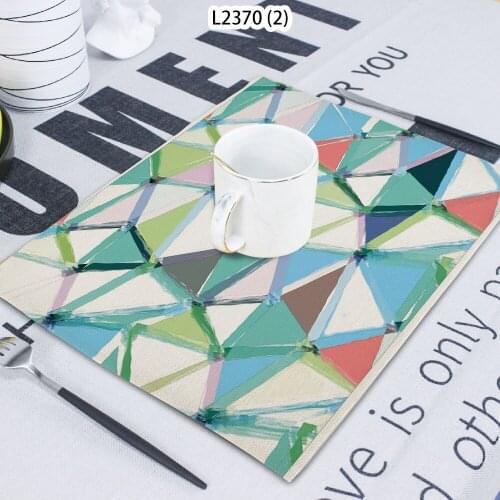 Lattice Triangle Pattern Arrangement Printed Napkin Cloth Home Decoration Table Mat Cloth Tea Towel Coaster 42*32 Servilletas