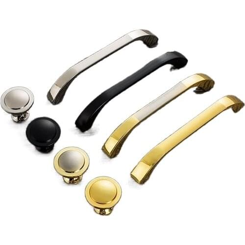 Cabinet Drawer Door Pull Handle Knob Zinc Metal Black Gold Silver Home Kitchen Closet Wardrobe Cupboard Furniture Hardware