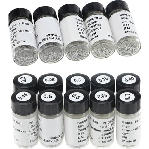 UANME 10PCS/Lot BGA Reballing Balls (0.2 0.25 0.3 0.35 0.4 0.45 0.5 0.6 0.65 0.76) BGA Solder Ball leaded For BGA Rework Repair